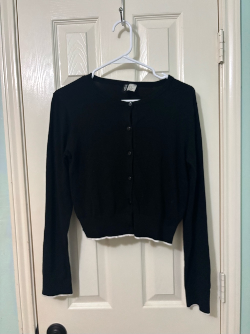 H&M Black Crewneck Button Cardigan